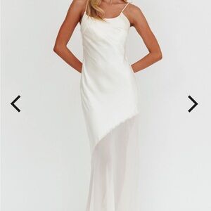 Here Comes the Sun Chiffon Hem Maxi Dress in Oyster